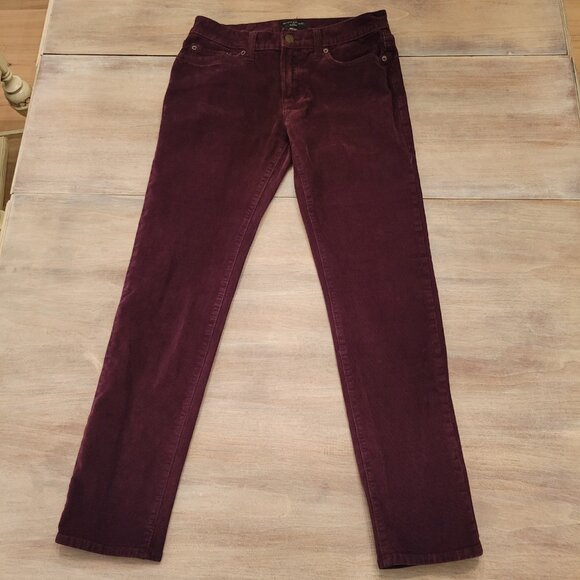 Banana Republic Slim Fit Codoruy Pants 5-Pockets  Men's Size 30x32 Burgundy - Picture 1 of 6